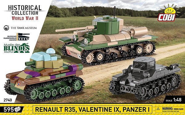 2740 - Renault R35 - Valentine IX - Panzer I